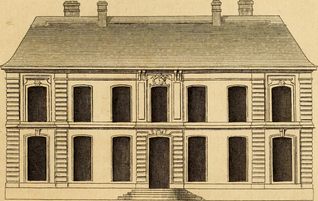 An illustration from L'art de bâtir des maisons de campagne : où L'on traite de leur distribution, de leur construction, & de leur decoration ... Avec l'explication de ces projets, et des desseins de menuiserie, de serrurerie, de parterres, & d'autres ornemens propres à la decoration intérieure & extérieure ..., 1761, leaf 78