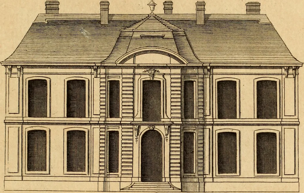 An illustration from L'art de bâtir des maisons de campagne : où L'on traite de leur distribution, de leur construction, & de leur decoration ... Avec l'explication de ces projets, et des desseins de menuiserie, de serrurerie, de parterres, & d'autres ornemens propres à la decoration intérieure & extérieure ..., 1761, leaf 94
