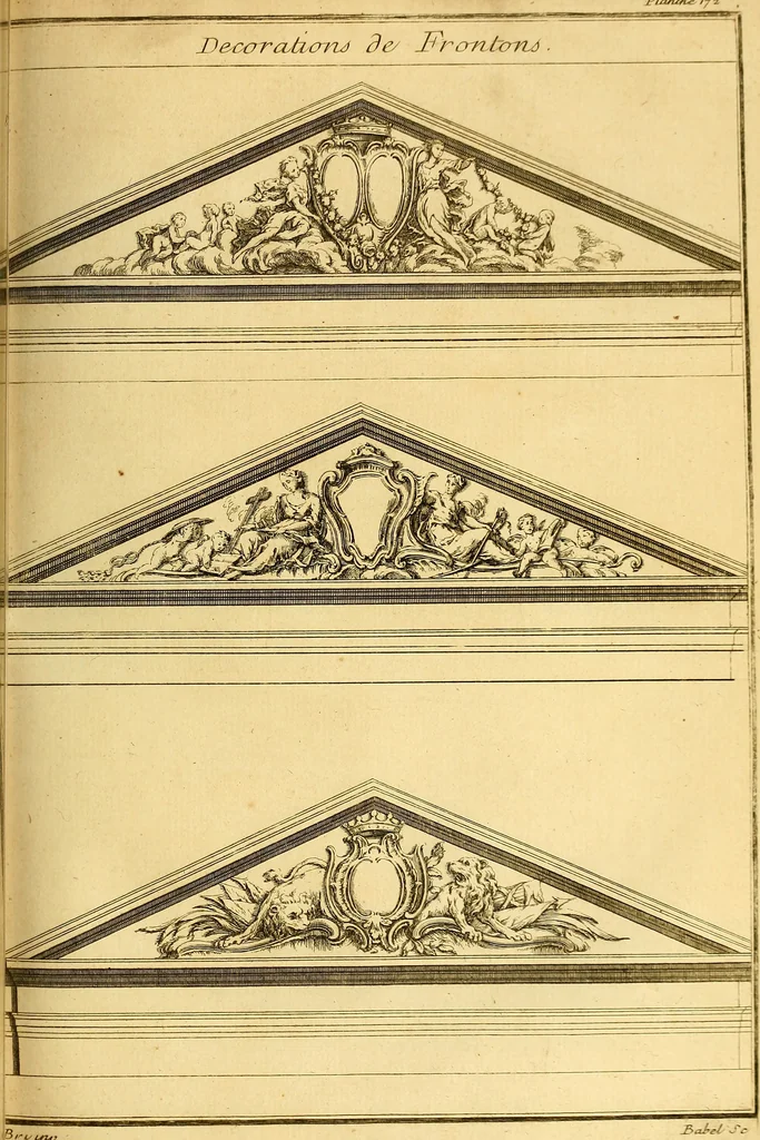 An illustration from L'art de bâtir des maisons de campagne : où L'on traite de leur distribution, de leur construction, & de leur decoration ... Avec l'explication de ces projets, et des desseins de menuiserie, de serrurerie, de parterres, & d'autres ornemens propres à la decoration intérieure & extérieure ..., 1761, leaf 276