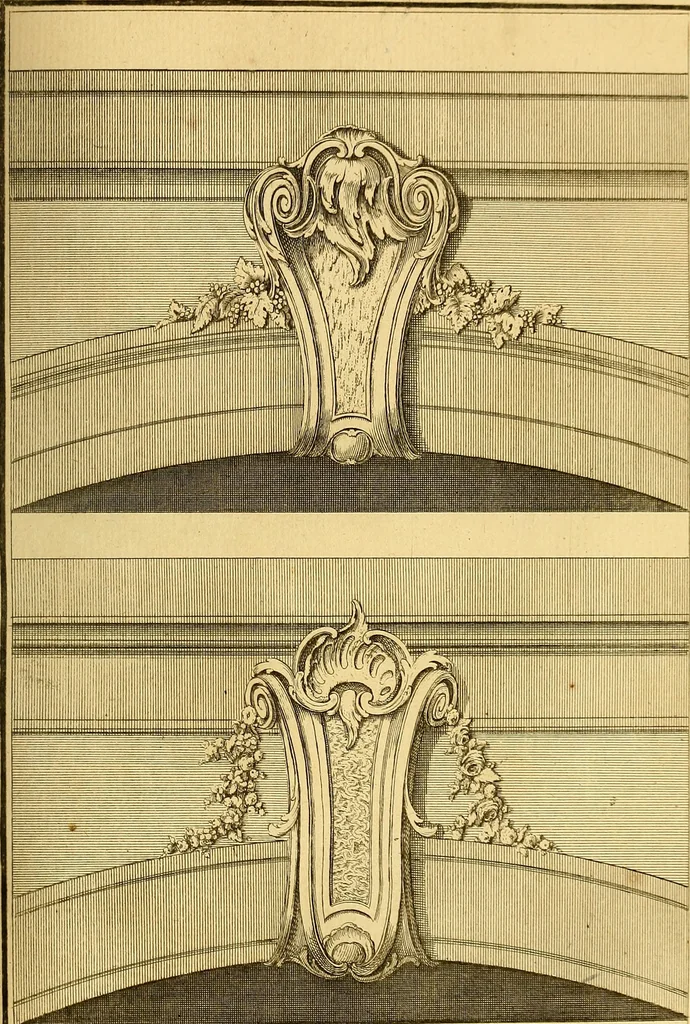 An illustration from L'art de bâtir des maisons de campagne : où L'on traite de leur distribution, de leur construction, & de leur decoration ... Avec l'explication de ces projets, et des desseins de menuiserie, de serrurerie, de parterres, & d'autres ornemens propres à la decoration intérieure & extérieure ..., 1761, leaf 286