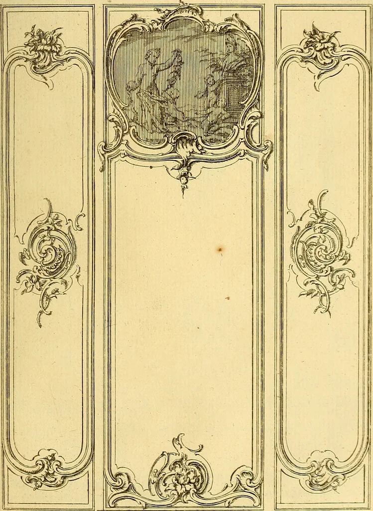 An illustration from L'art de bâtir des maisons de campagne : où L'on traite de leur distribution, de leur construction, & de leur decoration ... Avec l'explication de ces projets, et des desseins de menuiserie, de serrurerie, de parterres, & d'autres ornemens propres à la decoration intérieure & extérieure ..., 1761, leaf 310