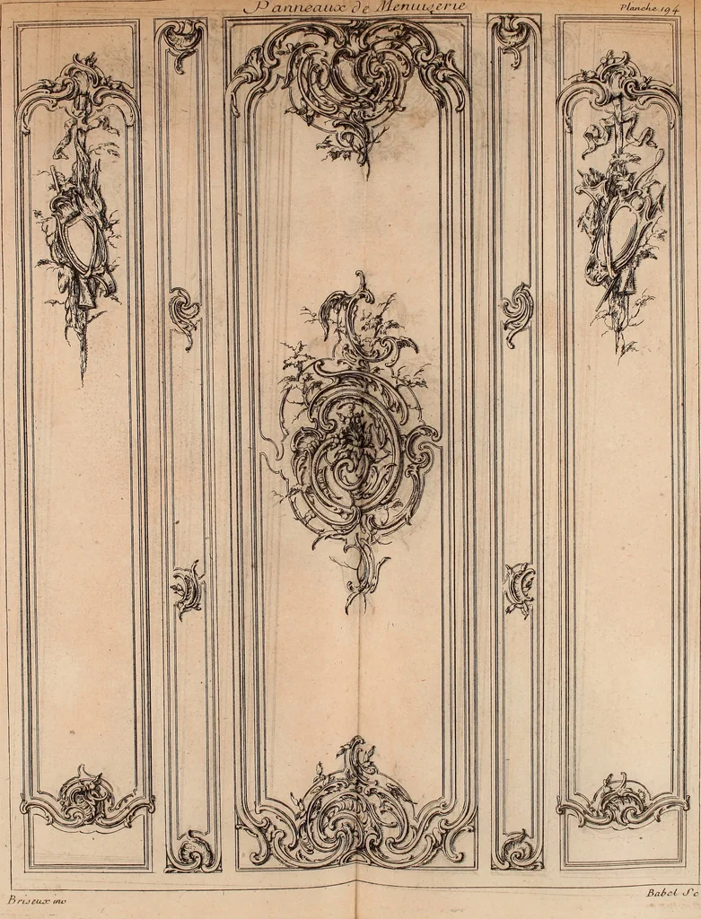 An illustration from L'art de bâtir des maisons de campagne : où L'on traite de leur distribution, de leur construction, & de leur decoration ... Avec l'explication de ces projets, et des desseins de menuiserie, de serrurerie, de parterres, & d'autres ornemens propres à la decoration intérieure & extérieure ..., 1761, leaf 316