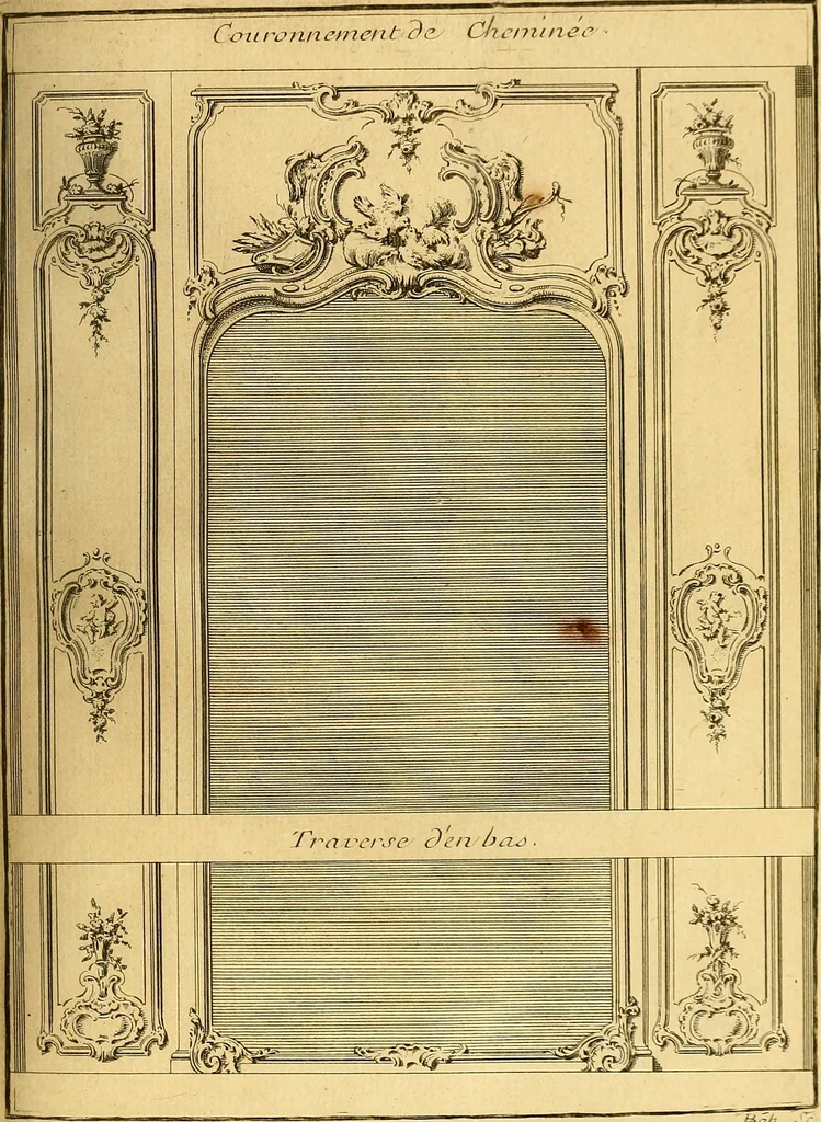 An illustration from L'art de bâtir des maisons de campagne : où L'on traite de leur distribution, de leur construction, & de leur decoration ... Avec l'explication de ces projets, et des desseins de menuiserie, de serrurerie, de parterres, & d'autres ornemens propres à la decoration intérieure & extérieure ..., 1761, leaf 330