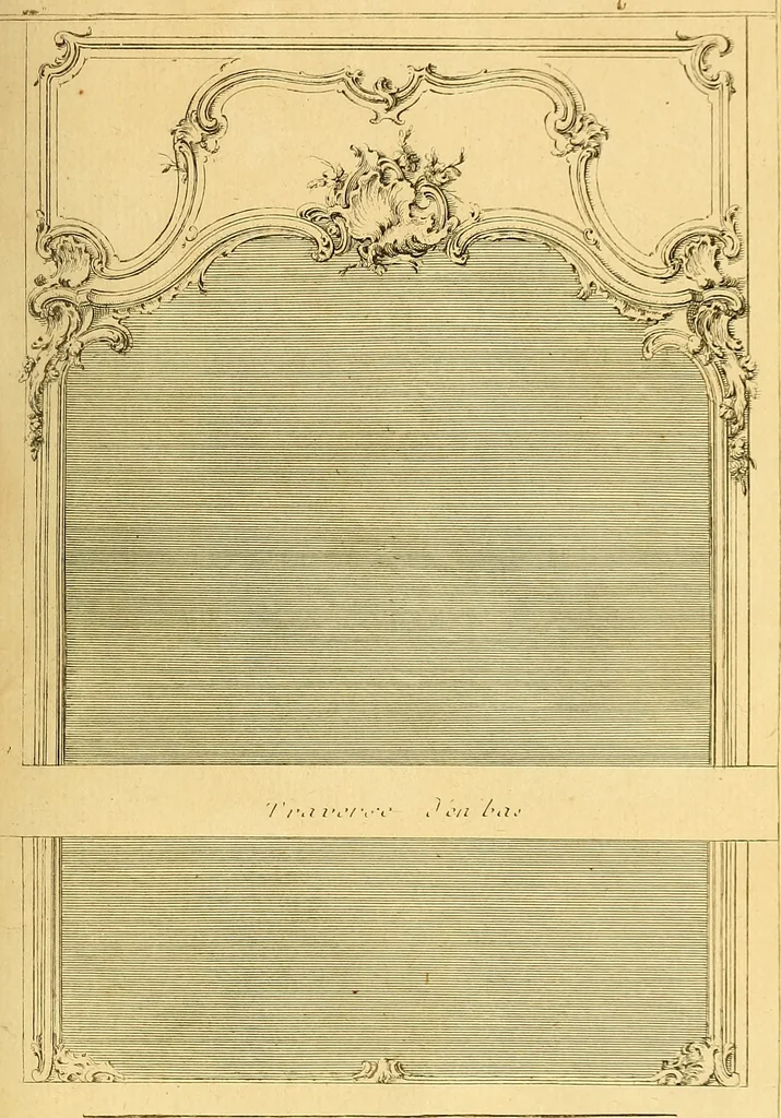 An illustration from L'art de bâtir des maisons de campagne : où L'on traite de leur distribution, de leur construction, & de leur decoration ... Avec l'explication de ces projets, et des desseins de menuiserie, de serrurerie, de parterres, & d'autres ornemens propres à la decoration intérieure & extérieure ..., 1761, leaf 342