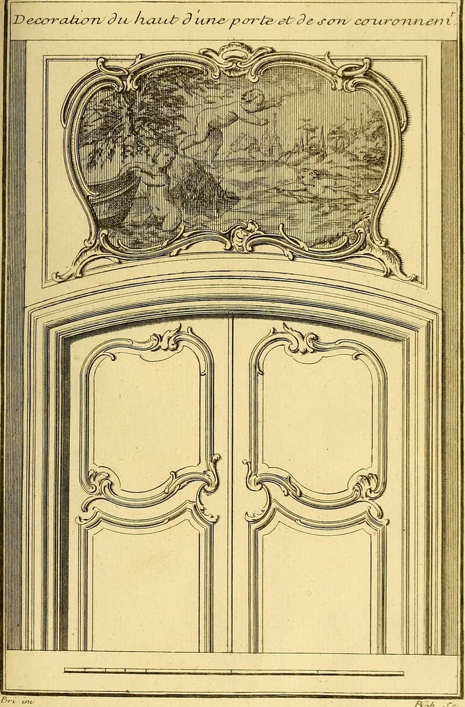 An illustration from L'art de bâtir des maisons de campagne : où L'on traite de leur distribution, de leur construction, & de leur decoration ... Avec l'explication de ces projets, et des desseins de menuiserie, de serrurerie, de parterres, & d'autres ornemens propres à la decoration intérieure & extérieure ..., 1761, leaf 354