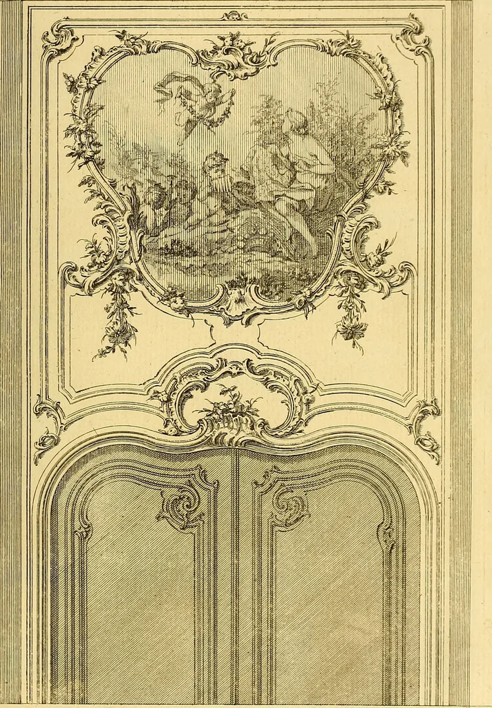 An illustration from L'art de bâtir des maisons de campagne : où L'on traite de leur distribution, de leur construction, & de leur decoration ... Avec l'explication de ces projets, et des desseins de menuiserie, de serrurerie, de parterres, & d'autres ornemens propres à la decoration intérieure & extérieure ..., 1761, leaf 364