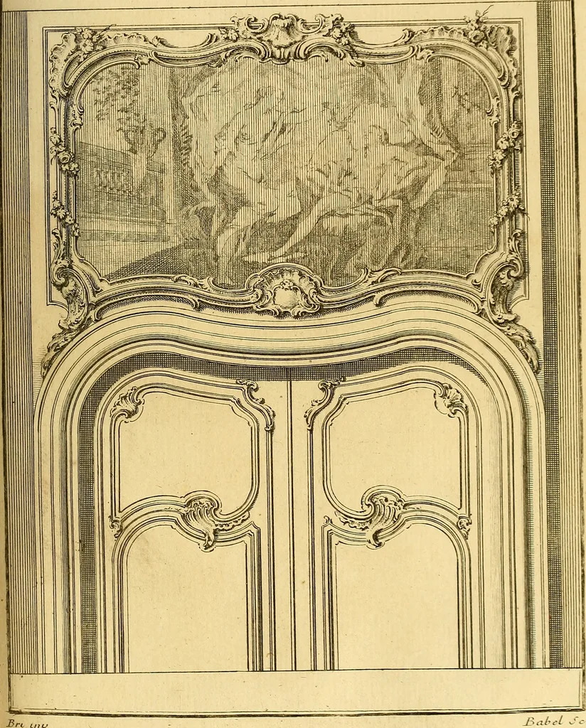 An illustration from L'art de bâtir des maisons de campagne : où L'on traite de leur distribution, de leur construction, & de leur decoration ... Avec l'explication de ces projets, et des desseins de menuiserie, de serrurerie, de parterres, & d'autres ornemens propres à la decoration intérieure & extérieure ..., 1761, leaf 366