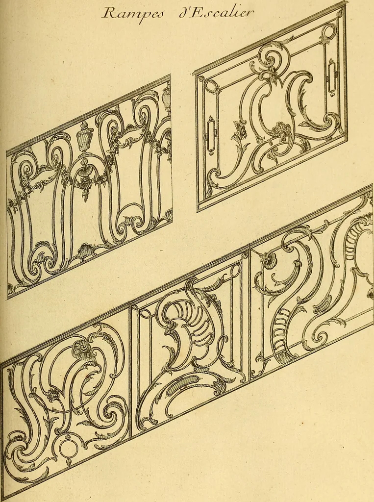 An illustration from L'art de bâtir des maisons de campagne : où L'on traite de leur distribution, de leur construction, & de leur decoration ... Avec l'explication de ces projets, et des desseins de menuiserie, de serrurerie, de parterres, & d'autres ornemens propres à la decoration intérieure & extérieure ..., 1761, leaf 396