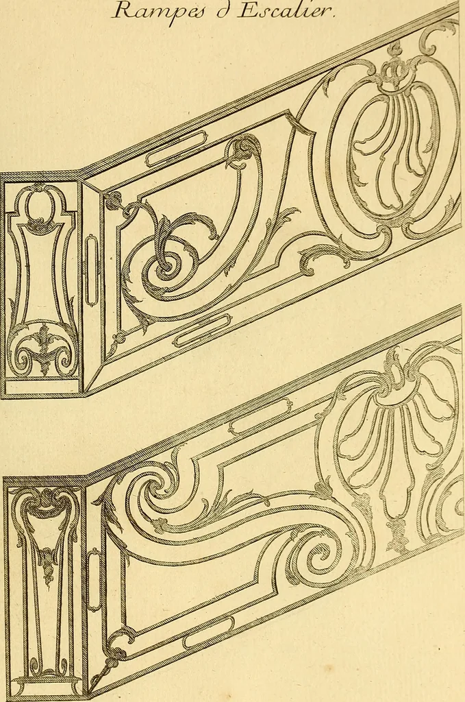 An illustration from L'art de bâtir des maisons de campagne : où L'on traite de leur distribution, de leur construction, & de leur decoration ... Avec l'explication de ces projets, et des desseins de menuiserie, de serrurerie, de parterres, & d'autres ornemens propres à la decoration intérieure & extérieure ..., 1761, leaf 398