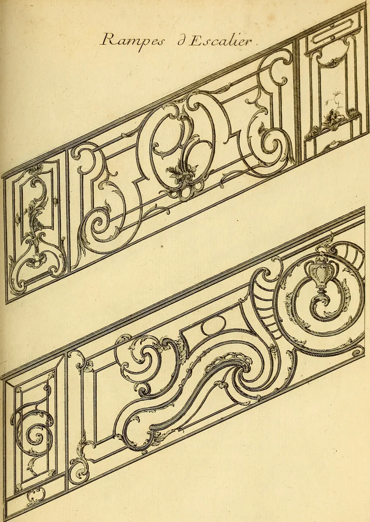 An illustration from L'art de bâtir des maisons de campagne : où L'on traite de leur distribution, de leur construction, & de leur decoration ... Avec l'explication de ces projets, et des desseins de menuiserie, de serrurerie, de parterres, & d'autres ornemens propres à la decoration intérieure & extérieure ..., 1761, leaf 404