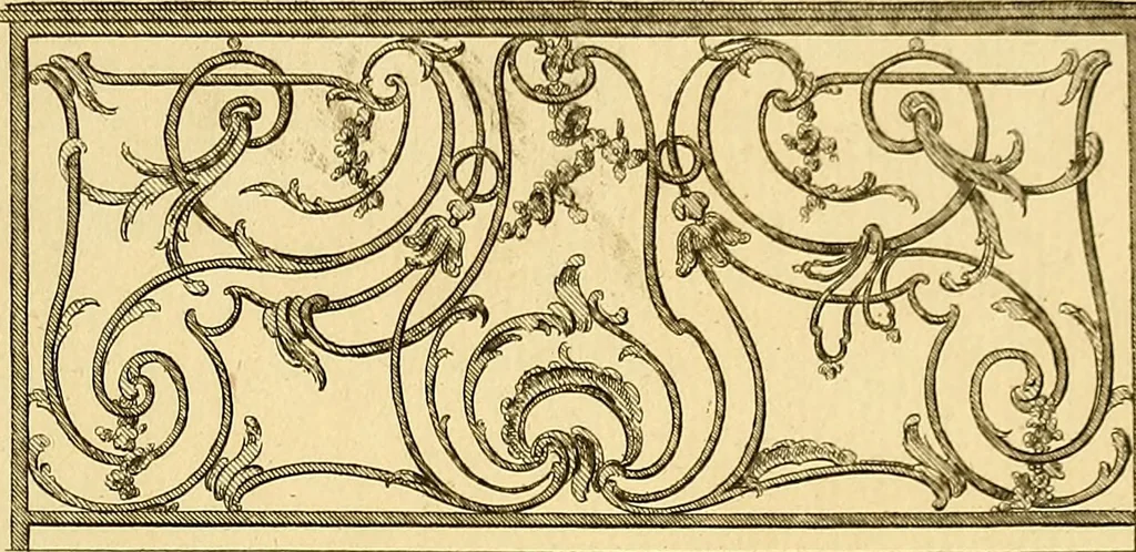 An illustration from L'art de bâtir des maisons de campagne : où L'on traite de leur distribution, de leur construction, & de leur decoration ... Avec l'explication de ces projets, et des desseins de menuiserie, de serrurerie, de parterres, & d'autres ornemens propres à la decoration intérieure & extérieure ..., 1761, leaf 430