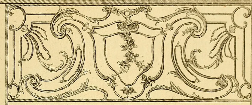 An illustration from L'art de bâtir des maisons de campagne : où L'on traite de leur distribution, de leur construction, & de leur decoration ... Avec l'explication de ces projets, et des desseins de menuiserie, de serrurerie, de parterres, & d'autres ornemens propres à la decoration intérieure & extérieure ..., 1761, leaf 434