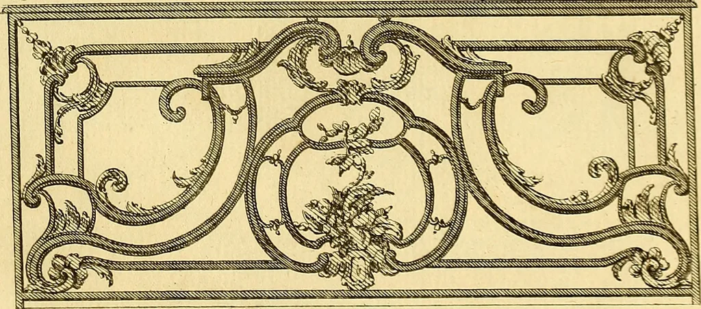 An illustration from L'art de bâtir des maisons de campagne : où L'on traite de leur distribution, de leur construction, & de leur decoration ... Avec l'explication de ces projets, et des desseins de menuiserie, de serrurerie, de parterres, & d'autres ornemens propres à la decoration intérieure & extérieure ..., 1761, leaf 436