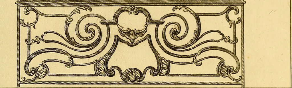 An illustration from L'art de bâtir des maisons de campagne : où L'on traite de leur distribution, de leur construction, & de leur decoration ... Avec l'explication de ces projets, et des desseins de menuiserie, de serrurerie, de parterres, & d'autres ornemens propres à la decoration intérieure & extérieure ..., 1761, leaf 438
