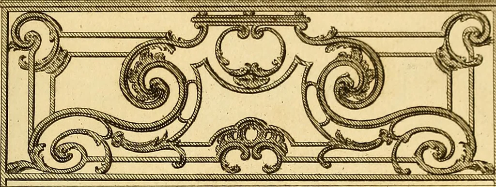 An illustration from L'art de bâtir des maisons de campagne : où L'on traite de leur distribution, de leur construction, & de leur decoration ... Avec l'explication de ces projets, et des desseins de menuiserie, de serrurerie, de parterres, & d'autres ornemens propres à la decoration intérieure & extérieure ..., 1761, leaf 440
