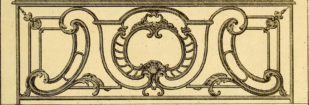 An illustration from L'art de bâtir des maisons de campagne : où L'on traite de leur distribution, de leur construction, & de leur decoration ... Avec l'explication de ces projets, et des desseins de menuiserie, de serrurerie, de parterres, & d'autres ornemens propres à la decoration intérieure & extérieure ..., 1761, leaf 440