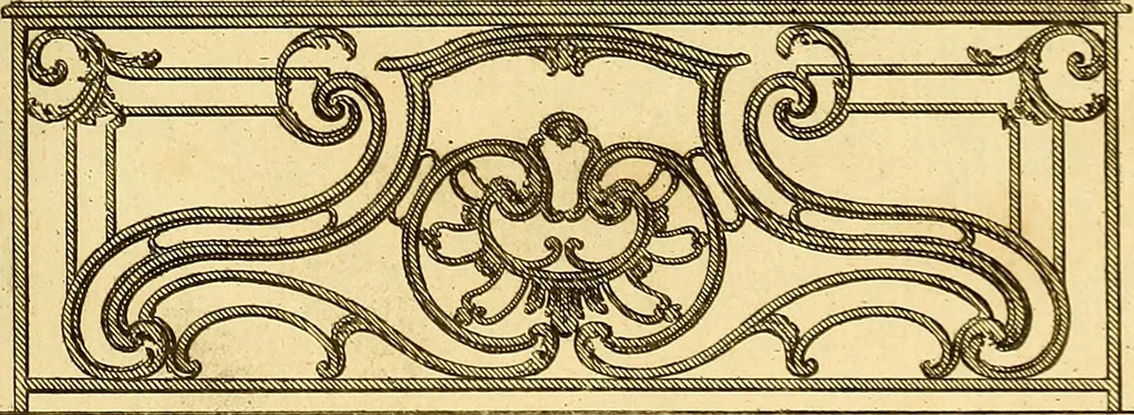 An illustration from L'art de bâtir des maisons de campagne : où L'on traite de leur distribution, de leur construction, & de leur decoration ... Avec l'explication de ces projets, et des desseins de menuiserie, de serrurerie, de parterres, & d'autres ornemens propres à la decoration intérieure & extérieure ..., 1761, leaf 440
