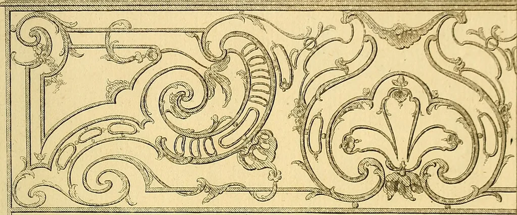 An illustration from L'art de bâtir des maisons de campagne : où L'on traite de leur distribution, de leur construction, & de leur decoration ... Avec l'explication de ces projets, et des desseins de menuiserie, de serrurerie, de parterres, & d'autres ornemens propres à la decoration intérieure & extérieure ..., 1761, leaf 442