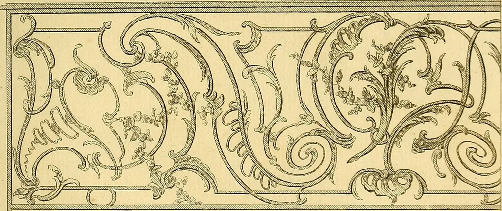 An illustration from L'art de bâtir des maisons de campagne : où L'on traite de leur distribution, de leur construction, & de leur decoration ... Avec l'explication de ces projets, et des desseins de menuiserie, de serrurerie, de parterres, & d'autres ornemens propres à la decoration intérieure & extérieure ..., 1761, leaf 442