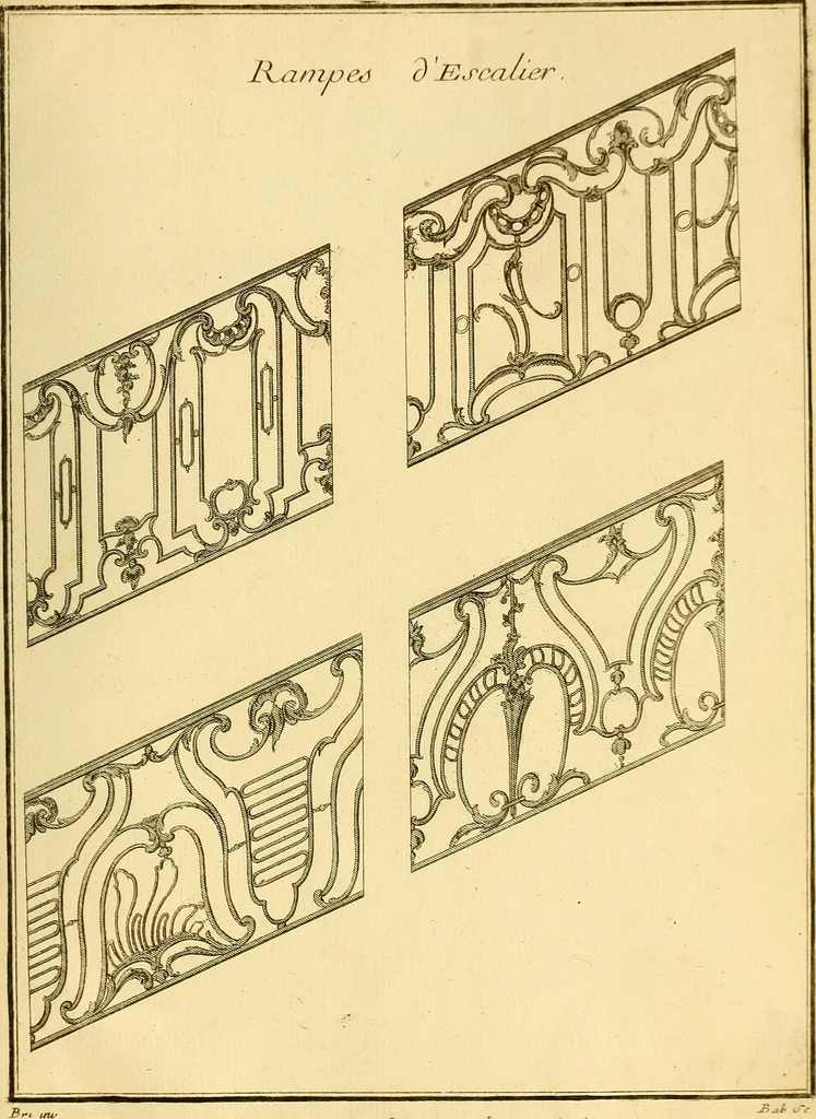 An illustration from L'art de bâtir des maisons de campagne : où L'on traite de leur distribution, de leur construction, & de leur decoration ... Avec l'explication de ces projets, et des desseins de menuiserie, de serrurerie, de parterres, & d'autres ornemens propres à la decoration intérieure & extérieure ..., 1761, leaf 444