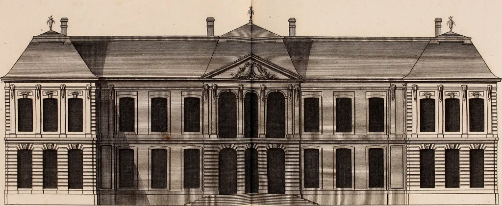 An illustration from L'art de bâtir des maisons de campagne : où L'on traite de leur distribution, de leur construction, & de leur decoration ... Avec l'explication de ces projets, et des desseins de menuiserie, de serrurerie, de parterres, & d'autres ornemens propres à la decoration intérieure & extérieure ..., 1761, leaf 62