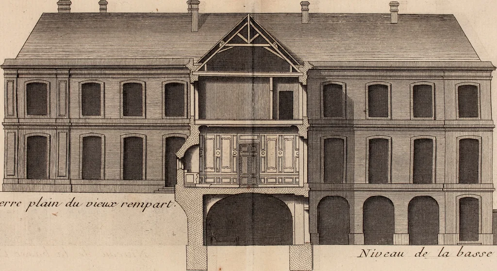 An illustration from L'art de bâtir des maisons de campagne : où L'on traite de leur distribution, de leur construction, & de leur decoration ... Avec l'explication de ces projets, et des desseins de menuiserie, de serrurerie, de parterres, & d'autres ornemens propres à la decoration intérieure & extérieure ..., 1761, leaf 84