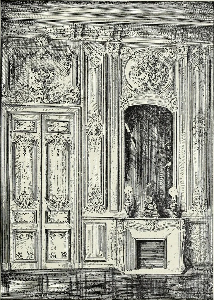 An illustration from L'art decoratif dans le vieux Paris, 1898, leaf 140