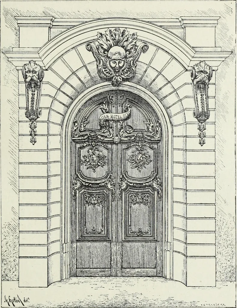 An illustration from L'art decoratif dans le vieux Paris, 1898, leaf 222