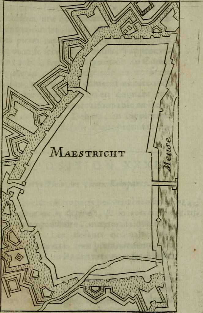 An illustration from L'art de fortifier, de defendre, et d'attaquer les places : suivant les methodes françoises, hollandoises, italiennes & espagnoles, le tout enrichy de figures en taille douce, 1677, leaf 430