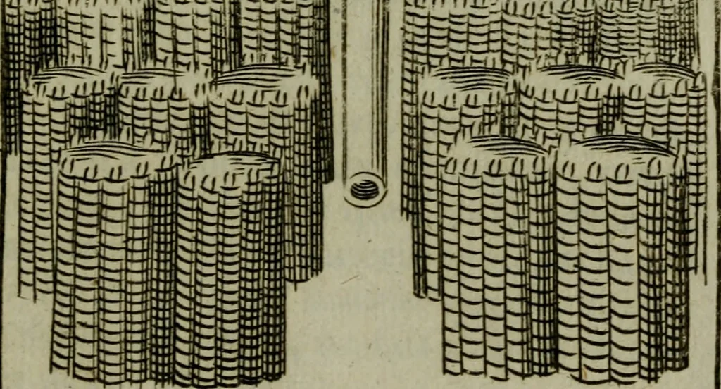An illustration from L'art de fortifier, de defendre, et d'attaquer les places : suivant les methodes françoises, hollandoises, italiennes & espagnoles, le tout enrichy de figures en taille douce, 1677, leaf 506