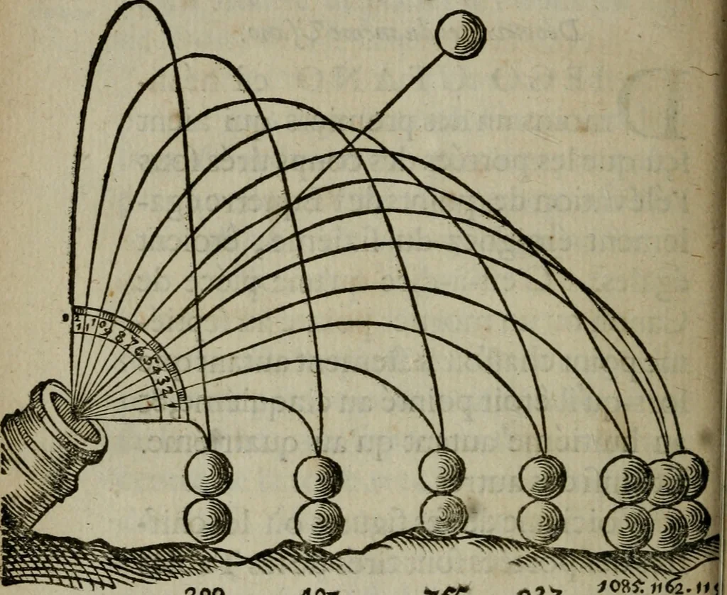 An illustration from L'art de jetter les bombes, 1685, leaf 37