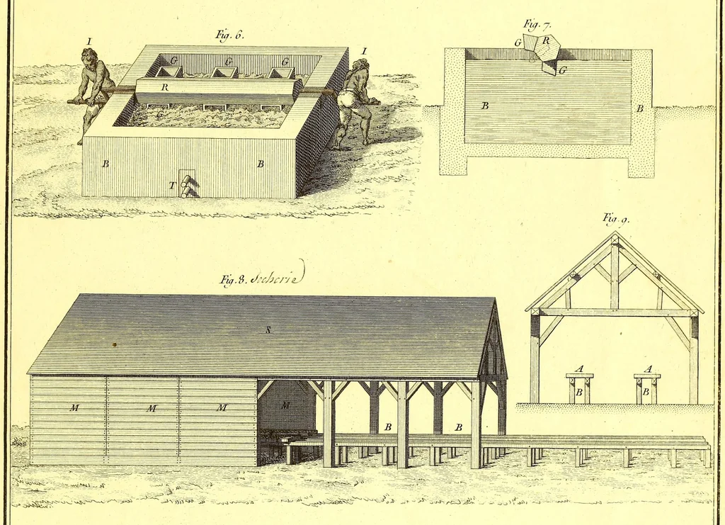 An illustration from L'art de l'indigotier, 1770, leaf 131