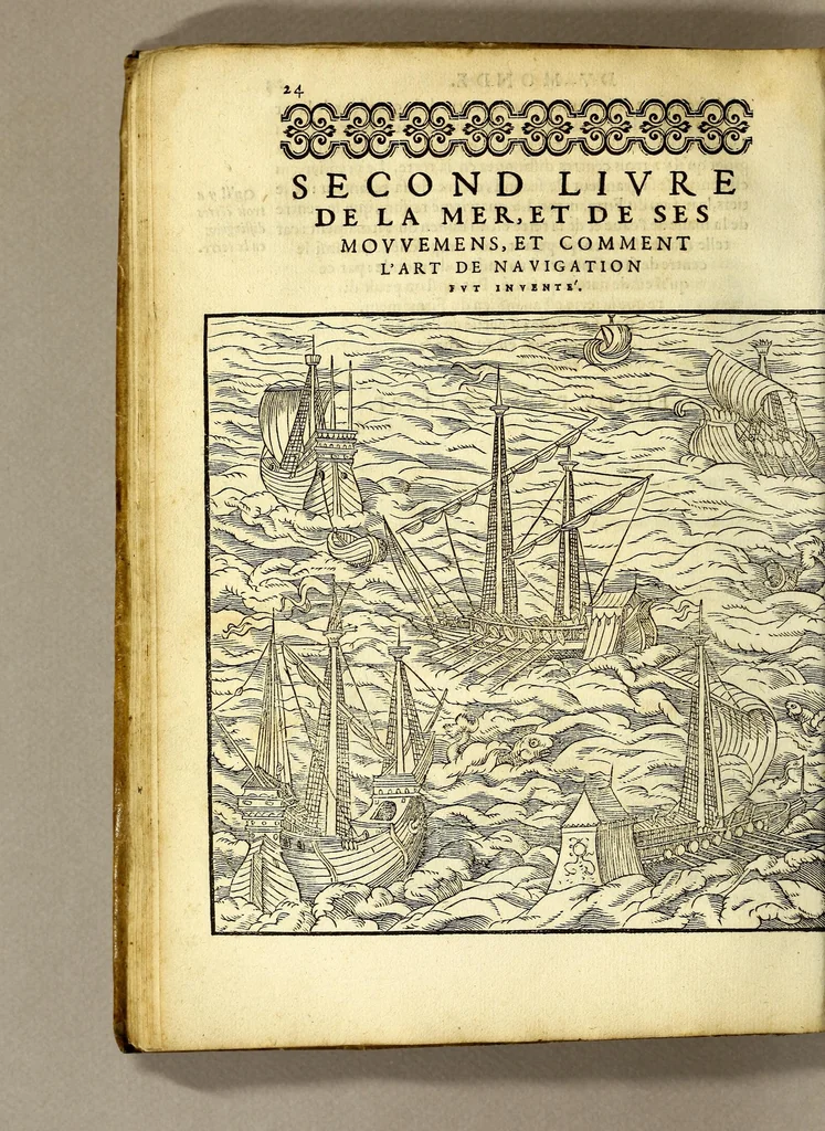 An illustration from L'art de nauiguer, 1569, leaf 36