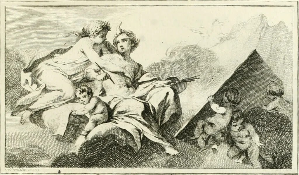 An illustration from L'art de peindre : poëme : avec des réflexions sur les différentes parties de la peinture, 1760, leaf 74