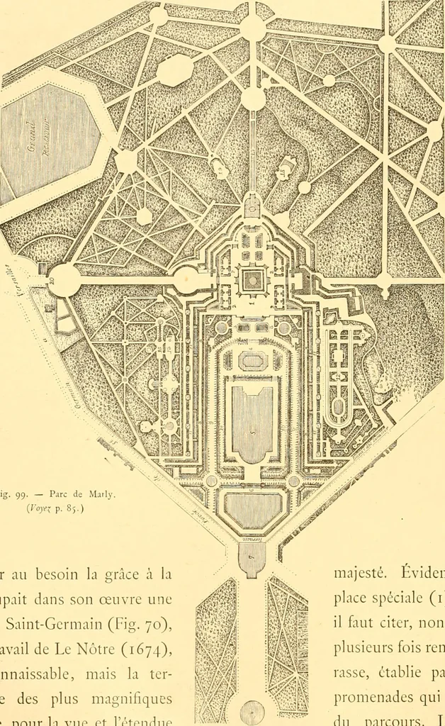 An illustration from L'art des jardins. Parcs--jardins--promenades--étude historique--principles de la composition des jardins--plantations--décoration pittoresque et artistique des parcs et jardins publics; traité pratique et didactique, 1886, leaf 101