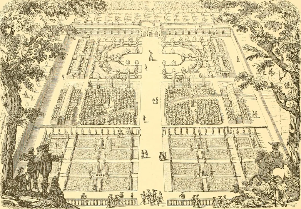 An illustration from L'art des jardins. Parcs--jardins--promenades--étude historique--principles de la composition des jardins--plantations--décoration pittoresque et artistique des parcs et jardins publics; traité pratique et didactique, 1886, leaf 105