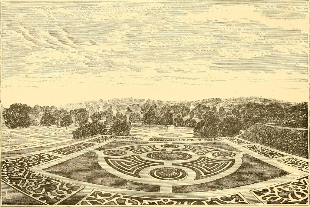 An illustration from L'art des jardins. Parcs--jardins--promenades--étude historique--principles de la composition des jardins--plantations--décoration pittoresque et artistique des parcs et jardins publics; traité pratique et didactique, 1886, leaf 105