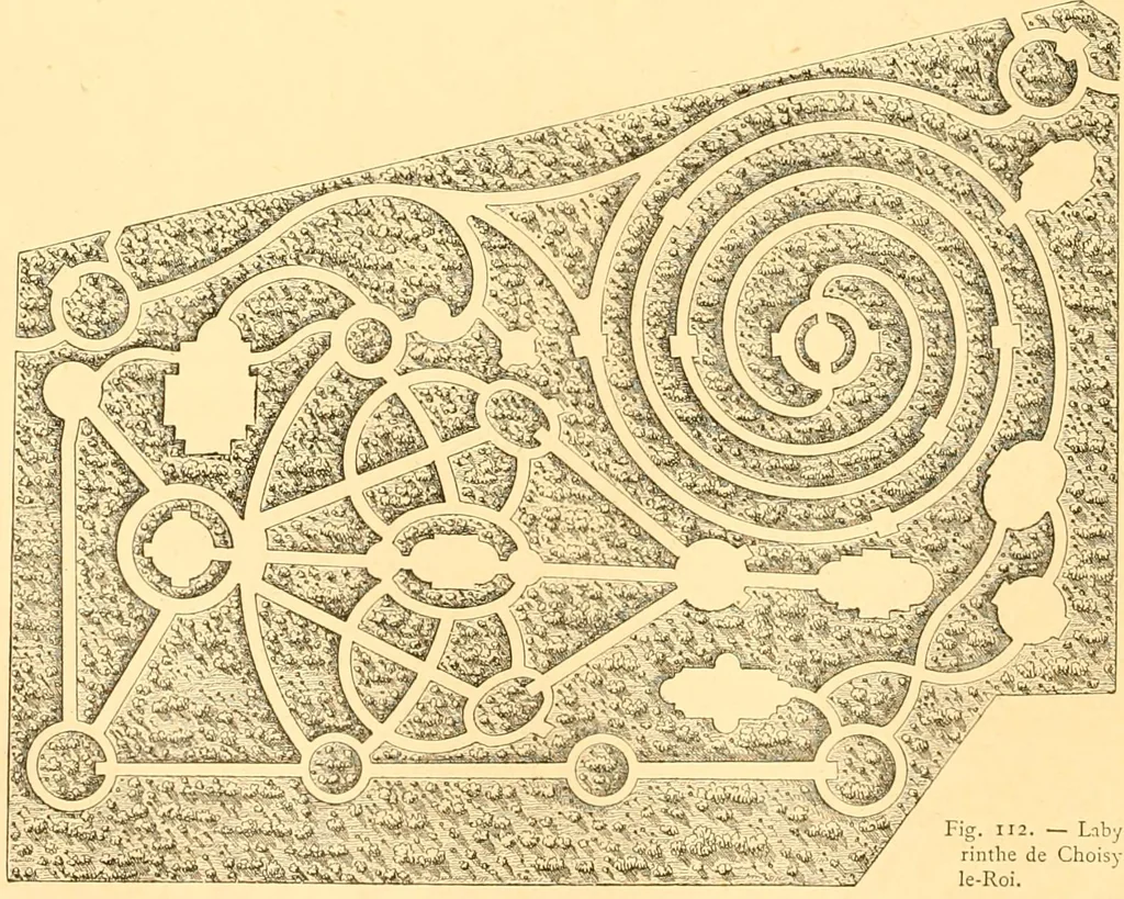 An illustration from L'art des jardins. Parcs--jardins--promenades--étude historique--principles de la composition des jardins--plantations--décoration pittoresque et artistique des parcs et jardins publics; traité pratique et didactique, 1886, leaf 111
