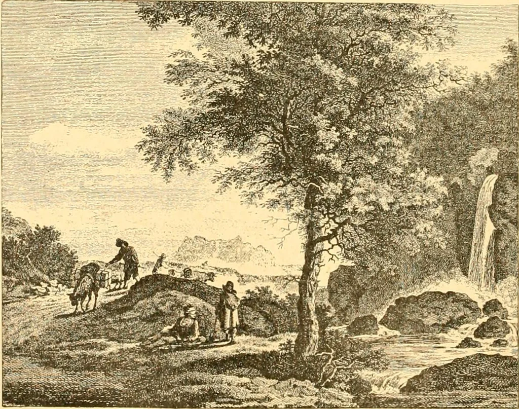 An illustration from L'art des jardins. Parcs--jardins--promenades--étude historique--principles de la composition des jardins--plantations--décoration pittoresque et artistique des parcs et jardins publics; traité pratique et didactique, 1886, leaf 117