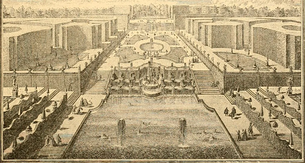 An illustration from L'art des jardins. Parcs--jardins--promenades--étude historique--principles de la composition des jardins--plantations--décoration pittoresque et artistique des parcs et jardins publics; traité pratique et didactique, 1886, leaf 120