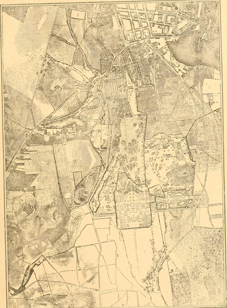 An illustration from L'art des jardins. Parcs--jardins--promenades--étude historique--principles de la composition des jardins--plantations--décoration pittoresque et artistique des parcs et jardins publics; traité pratique et didactique, 1886, leaf 128