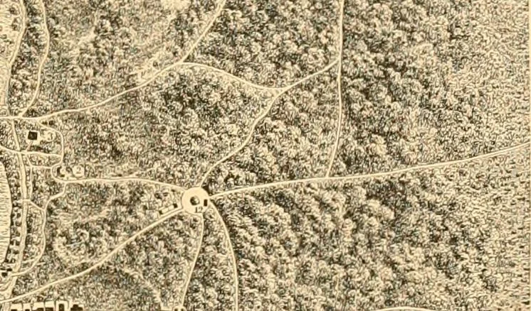 An illustration from L'art des jardins. Parcs--jardins--promenades--étude historique--principles de la composition des jardins--plantations--décoration pittoresque et artistique des parcs et jardins publics; traité pratique et didactique, 1886, leaf 132