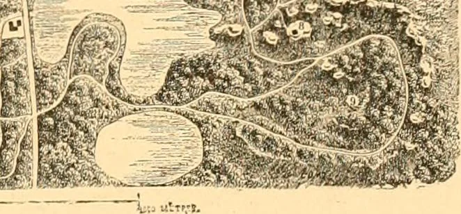 An illustration from L'art des jardins. Parcs--jardins--promenades--étude historique--principles de la composition des jardins--plantations--décoration pittoresque et artistique des parcs et jardins publics; traité pratique et didactique, 1886, leaf 132