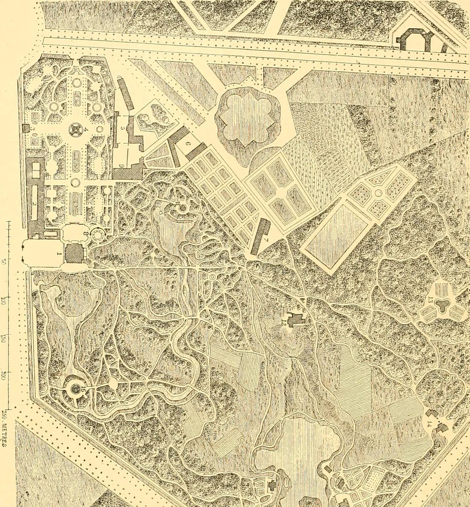 An illustration from L'art des jardins. Parcs--jardins--promenades--étude historique--principles de la composition des jardins--plantations--décoration pittoresque et artistique des parcs et jardins publics; traité pratique et didactique, 1886, leaf 135