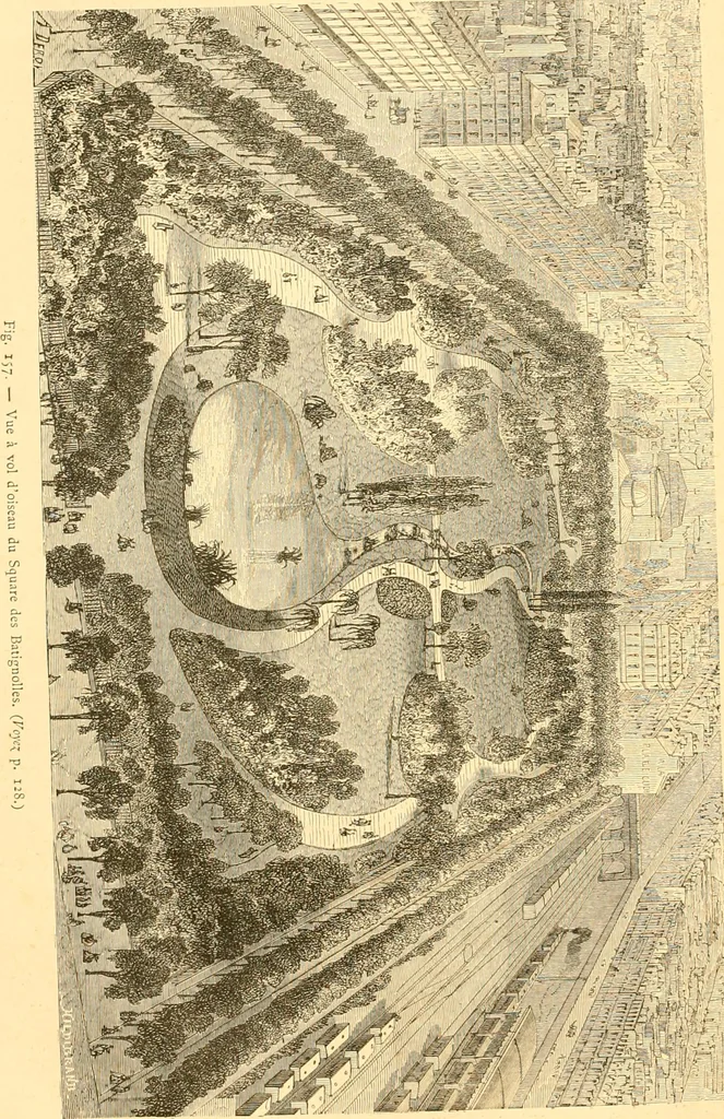 An illustration from L'art des jardins. Parcs--jardins--promenades--étude historique--principles de la composition des jardins--plantations--décoration pittoresque et artistique des parcs et jardins publics; traité pratique et didactique, 1886, leaf 147
