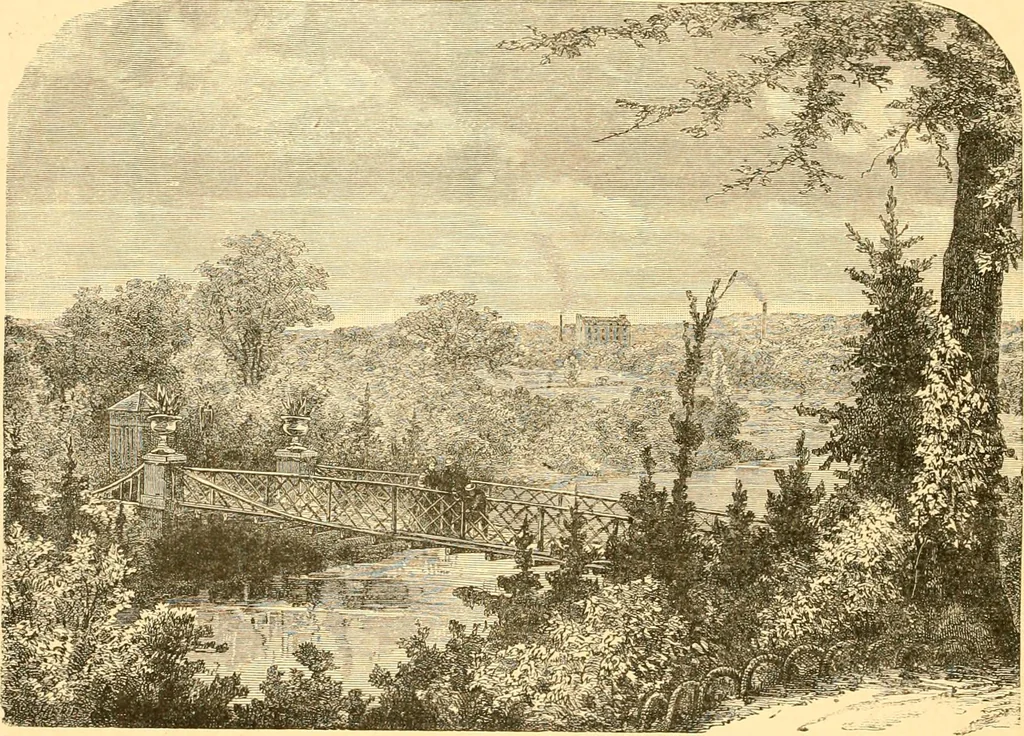 An illustration from L'art des jardins. Parcs--jardins--promenades--étude historique--principles de la composition des jardins--plantations--décoration pittoresque et artistique des parcs et jardins publics; traité pratique et didactique, 1886, leaf 149