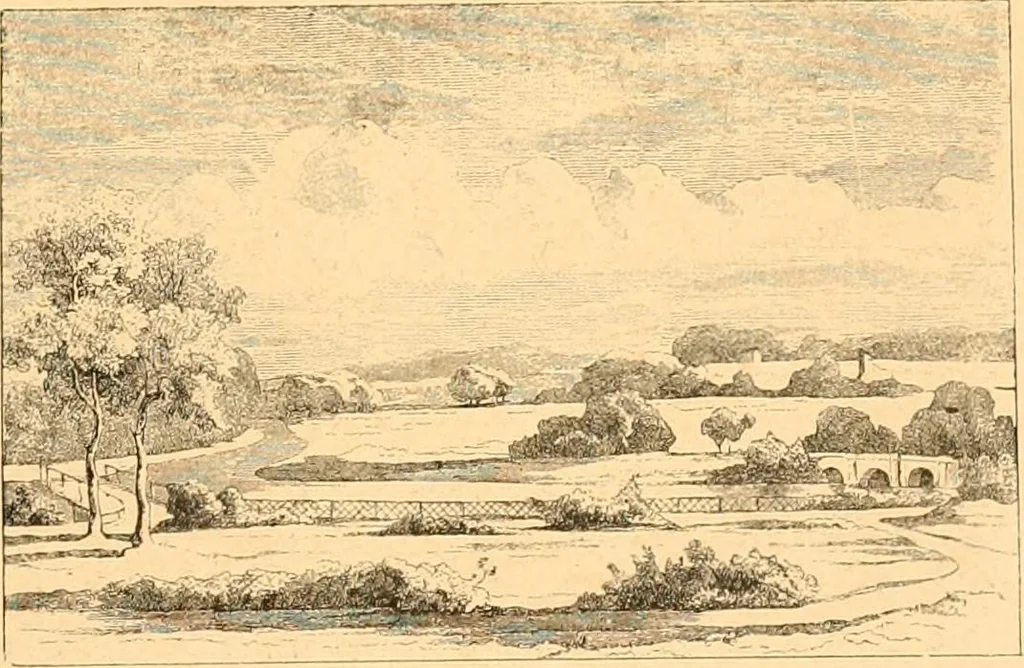 An illustration from L'art des jardins. Parcs--jardins--promenades--étude historique--principles de la composition des jardins--plantations--décoration pittoresque et artistique des parcs et jardins publics; traité pratique et didactique, 1886, leaf 188