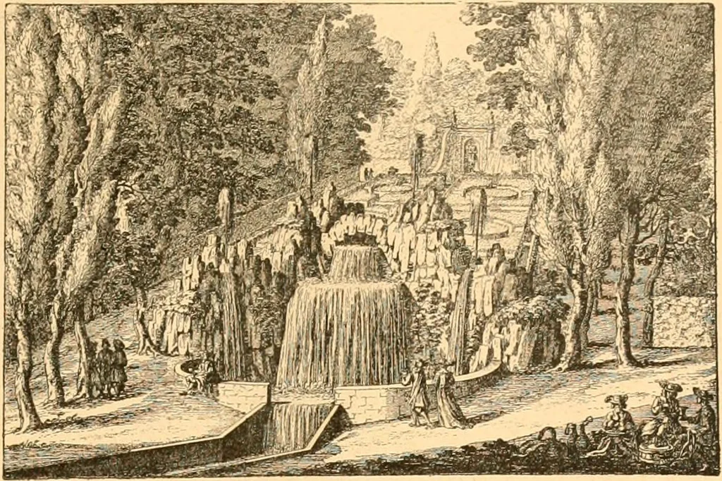 An illustration from L'art des jardins. Parcs--jardins--promenades--étude historique--principles de la composition des jardins--plantations--décoration pittoresque et artistique des parcs et jardins publics; traité pratique et didactique, 1886, leaf 192