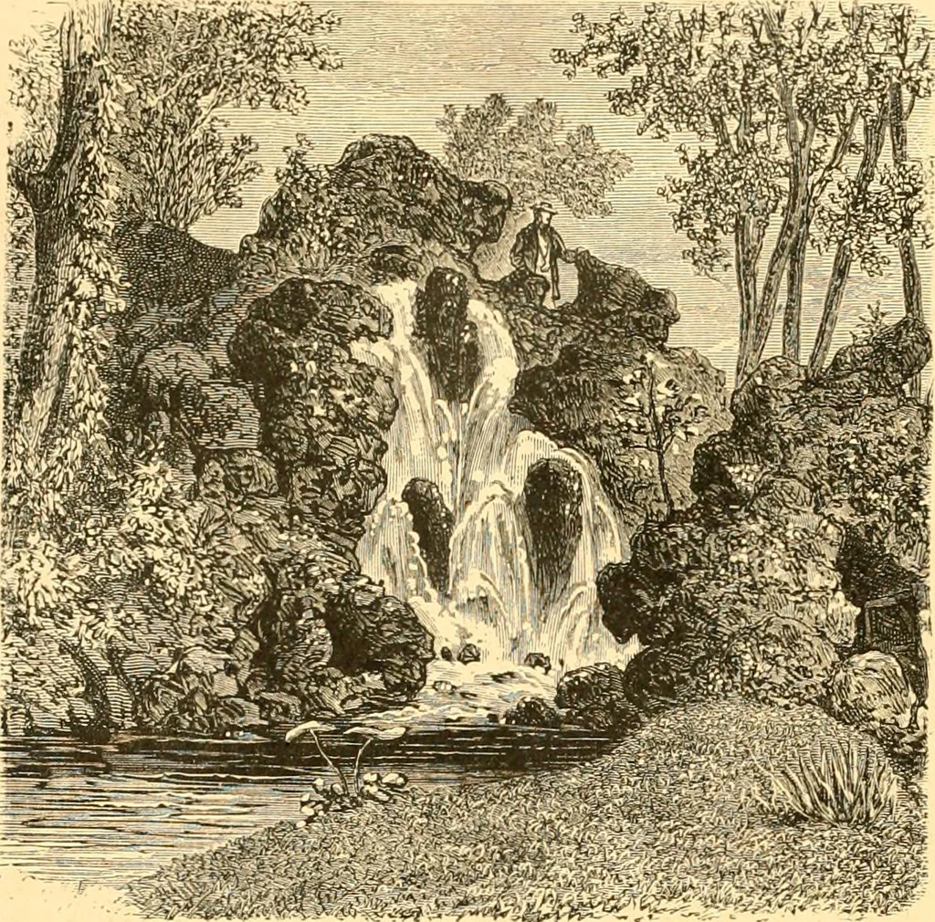 An illustration from L'art des jardins. Parcs--jardins--promenades--étude historique--principles de la composition des jardins--plantations--décoration pittoresque et artistique des parcs et jardins publics; traité pratique et didactique, 1886, leaf 193