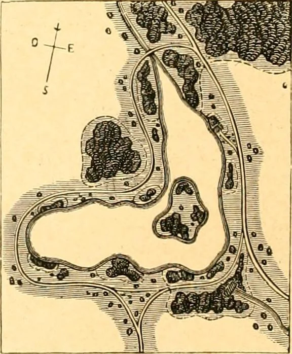 An illustration from L'art des jardins. Parcs--jardins--promenades--étude historique--principles de la composition des jardins--plantations--décoration pittoresque et artistique des parcs et jardins publics; traité pratique et didactique, 1886, leaf 193